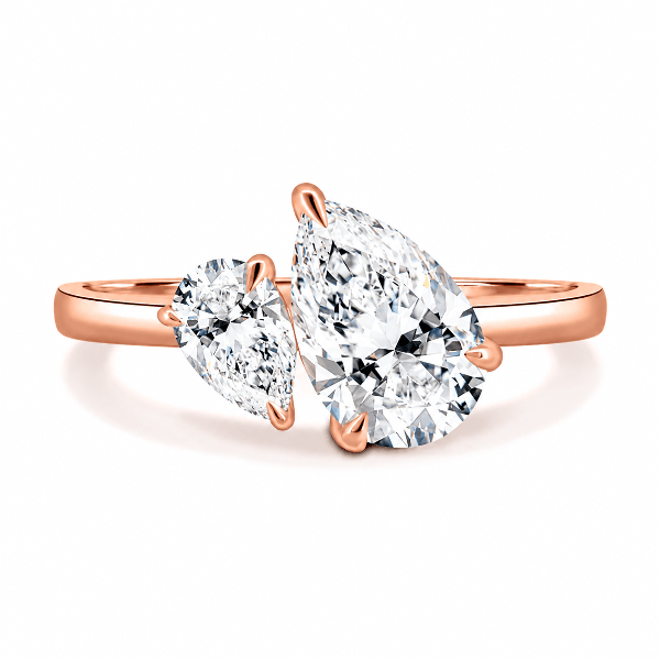 Double Pear Moissanite Toi et Moi Engagement Ring - Novelle Vow