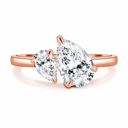 Double Pear Moissanite Toi et Moi Engagement Ring - Novelle Vow