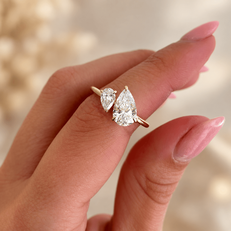 Double Pear Moissanite Toi et Moi Engagement Ring - Novelle Vow