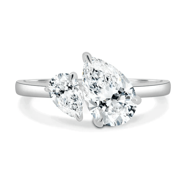 Double Pear Moissanite Toi et Moi Engagement Ring - Novelle Vow