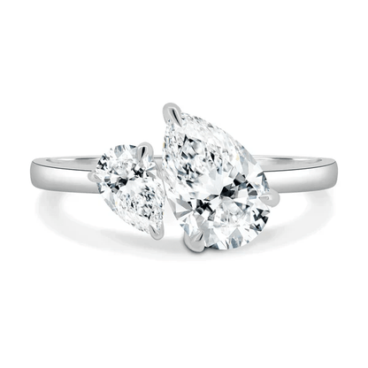 Double Pear Moissanite Toi et Moi Engagement Ring - Novelle Vow