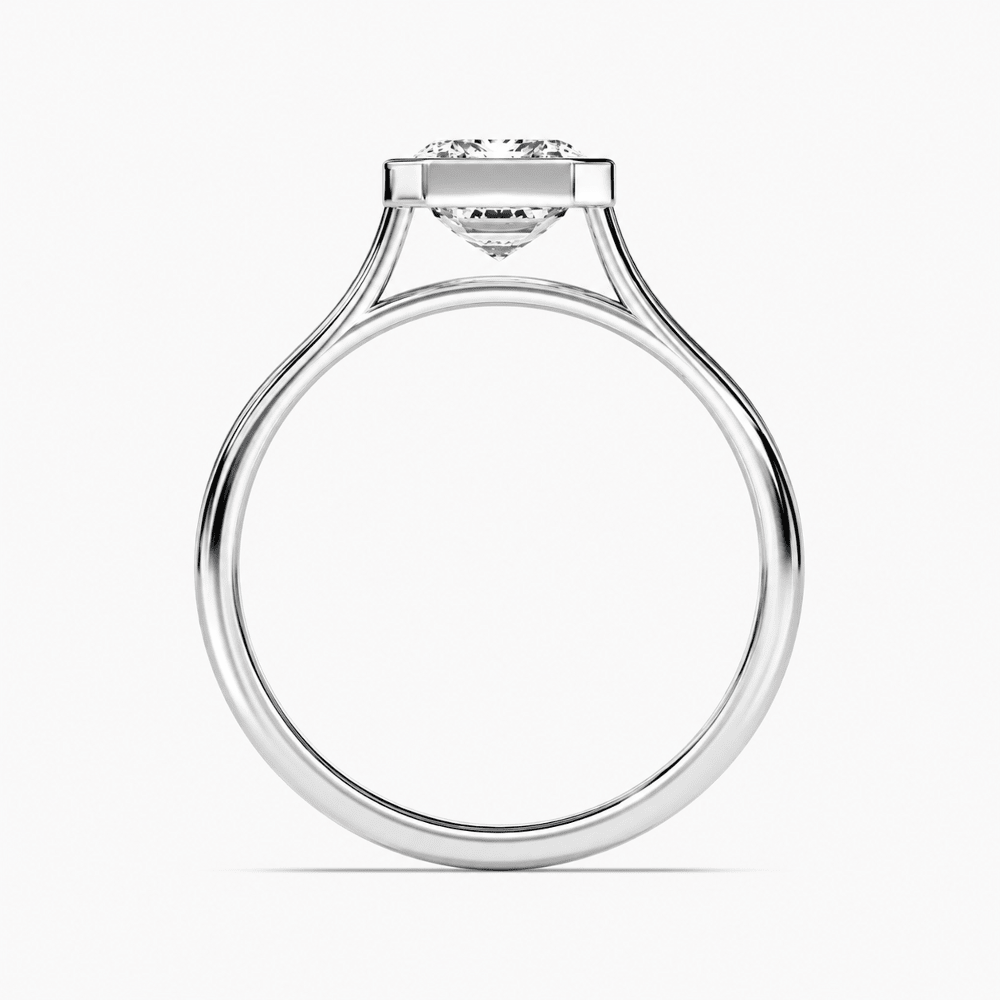 Emerald-Cut Moissanite Bezel Set Solitaire Engagement Ring - Novelle Vow