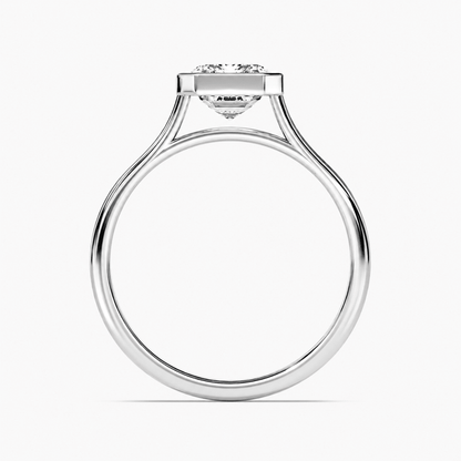 Emerald-Cut Moissanite Bezel Set Solitaire Engagement Ring - Novelle Vow