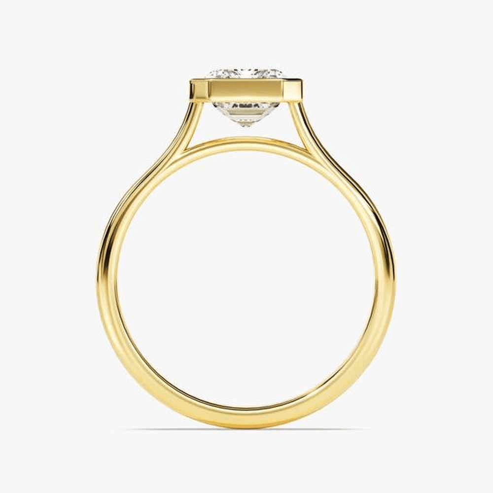 Emerald-Cut Moissanite Bezel Set Solitaire Engagement Ring - Novelle Vow