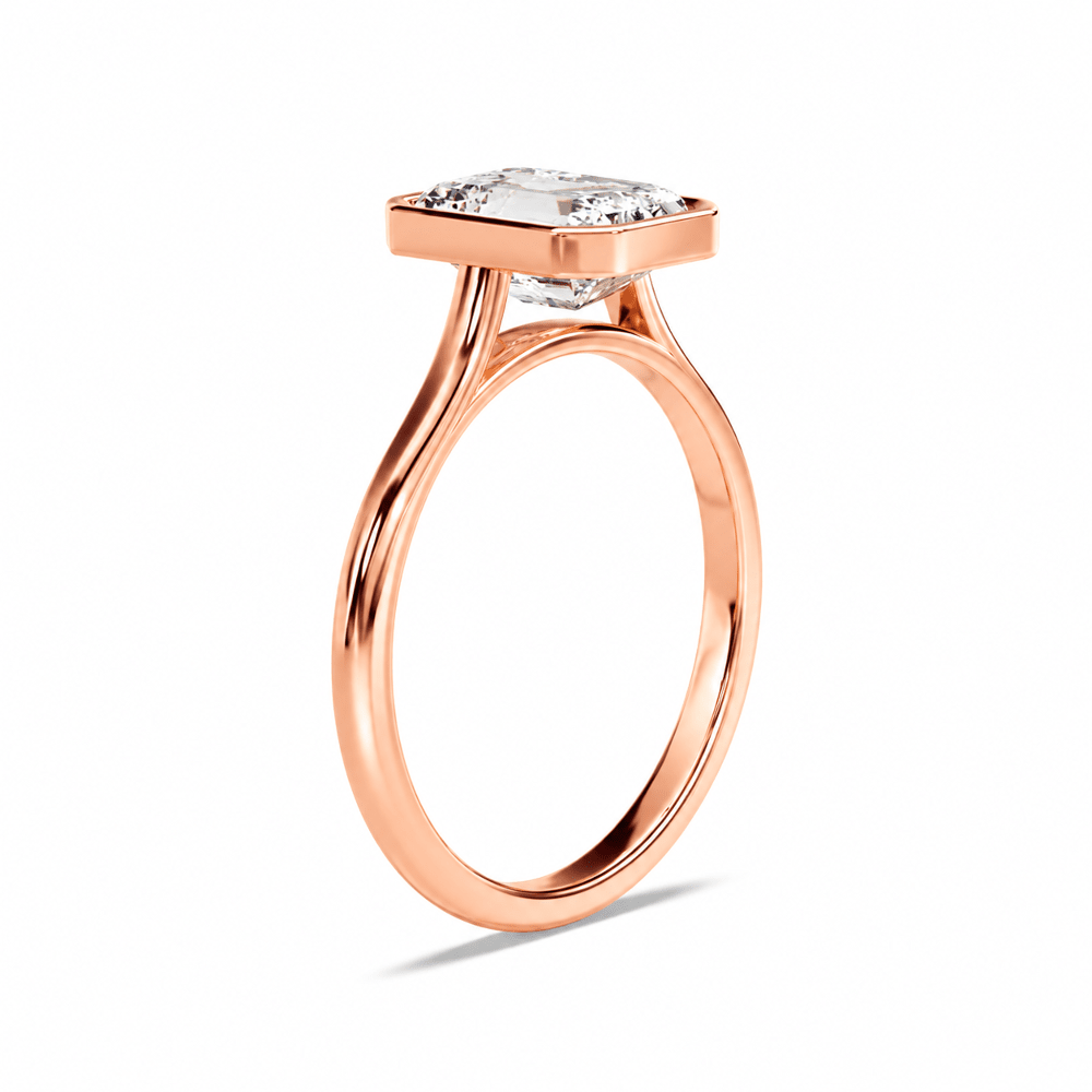 Emerald-Cut Moissanite Bezel Set Solitaire Engagement Ring - Novelle Vow