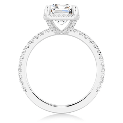 Emerald-Cut Moissanite Engagement Ring with Hidden Halo - Novelle Vow
