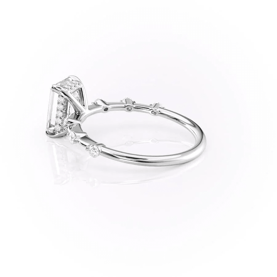 Emerald-Cut Moissanite Engagement Ring with Hidden Halo - Novelle Vow