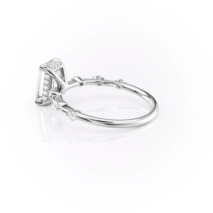 Emerald-Cut Moissanite Engagement Ring with Hidden Halo - Novelle Vow