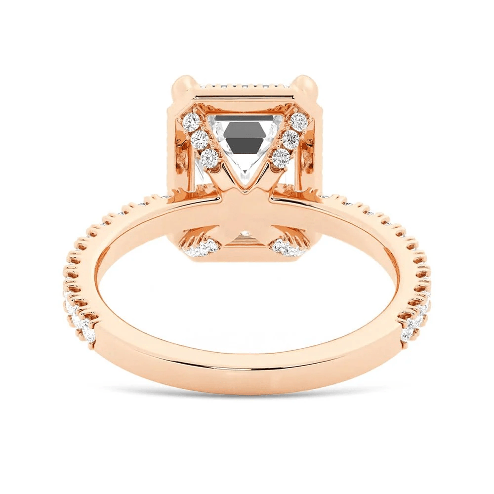 Emerald-Cut Moissanite Engagement Ring with Hidden Halo - Novelle Vow