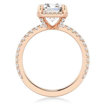 Emerald-Cut Moissanite Engagement Ring with Hidden Halo - Novelle Vow