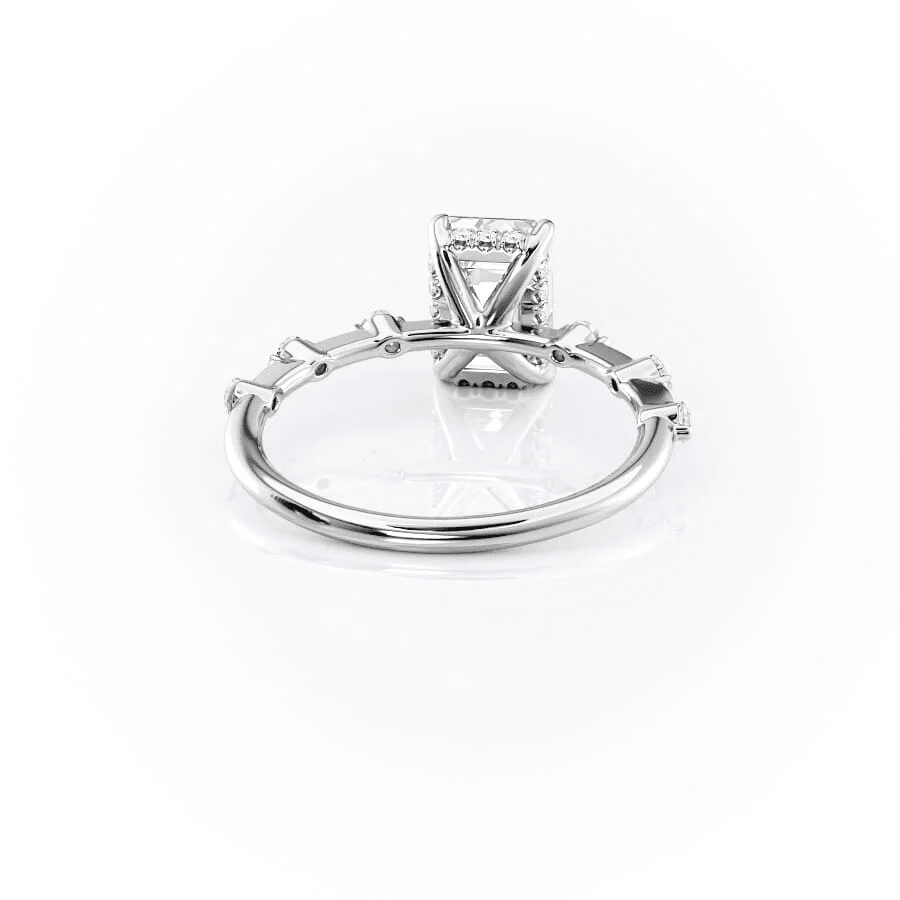 Emerald-Cut Moissanite Engagement Ring with Hidden Halo - Novelle Vow