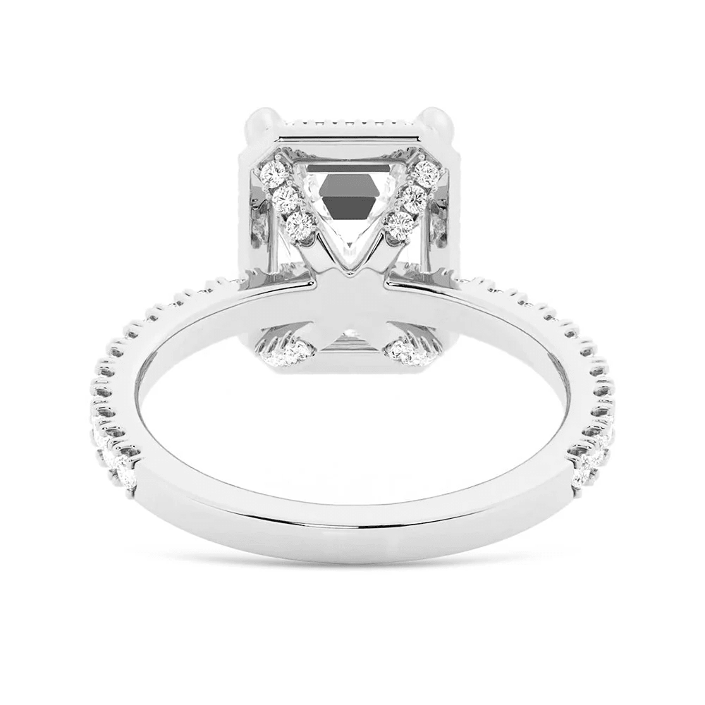 Emerald-Cut Moissanite Engagement Ring with Hidden Halo - Novelle Vow