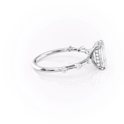 Emerald-Cut Moissanite Engagement Ring with Hidden Halo - Novelle Vow