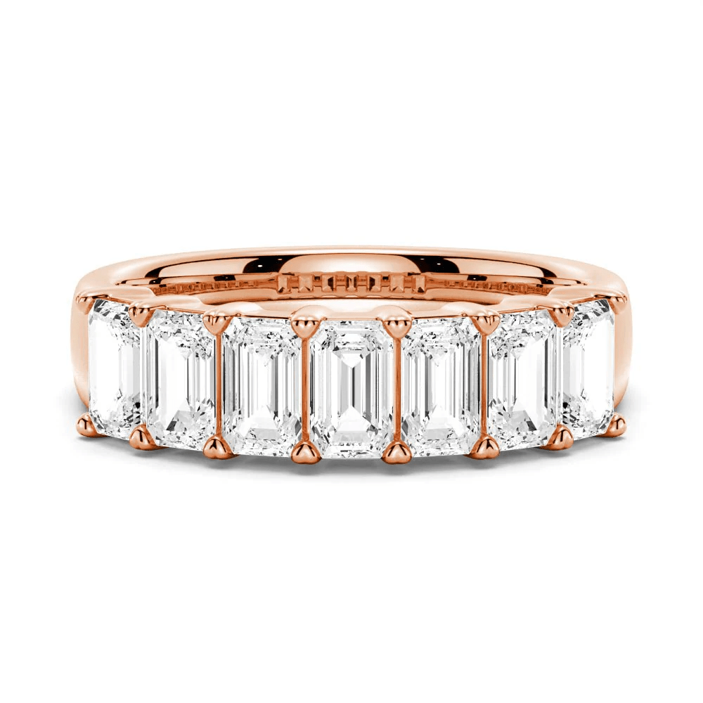 Emerald Cut Moissanite Eternity Stacking Band - Novelle Vow