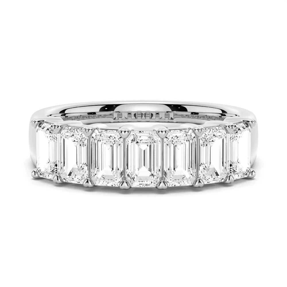 Emerald Cut Moissanite Eternity Stacking Band - Novelle Vow