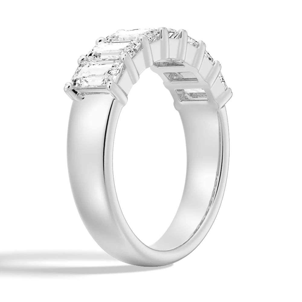 Emerald Cut Moissanite Eternity Stacking Band - Novelle Vow