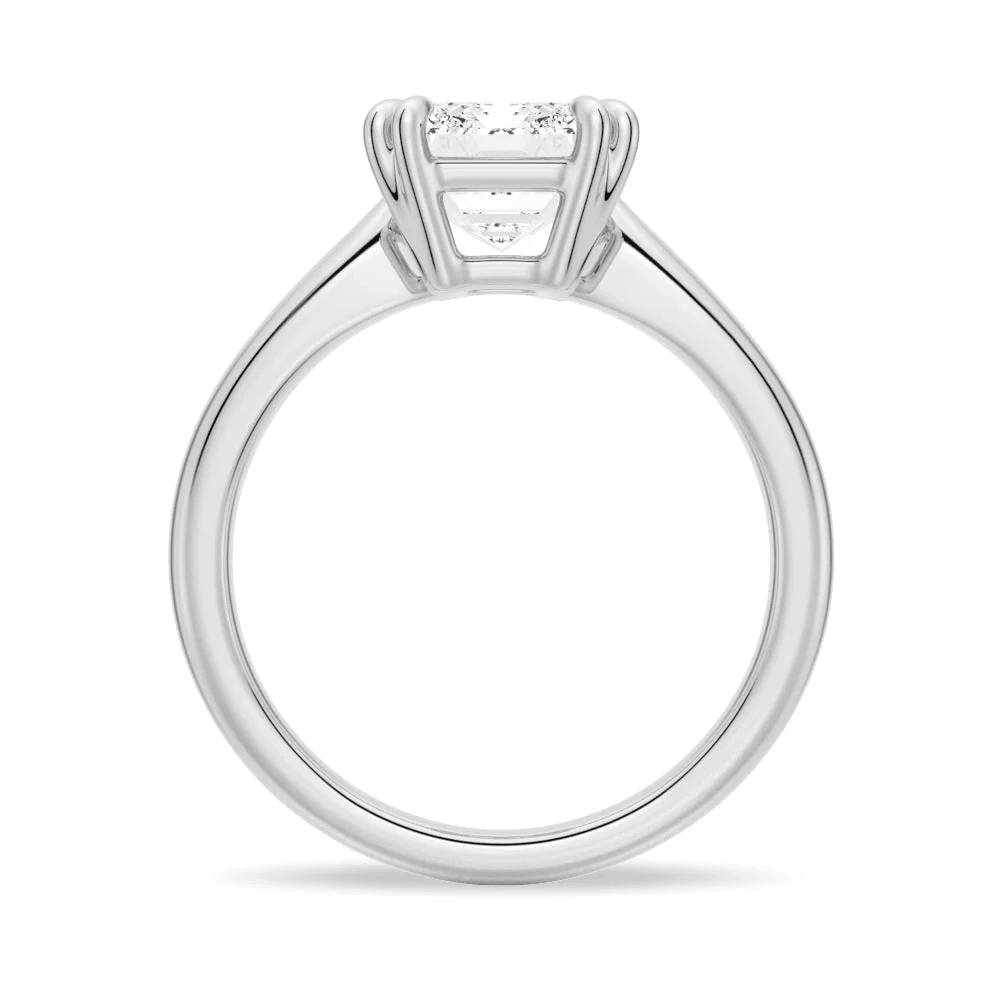 Emerald-Cut Moissanite Solitaire Engagement Ring with Double Claw Prongs - Novelle Vow