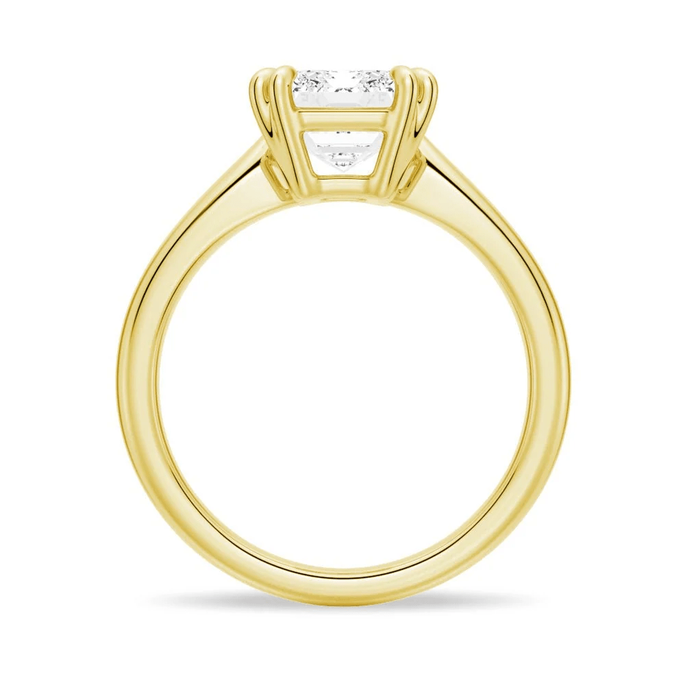 Emerald-Cut Moissanite Solitaire Engagement Ring with Double Claw Prongs - Novelle Vow