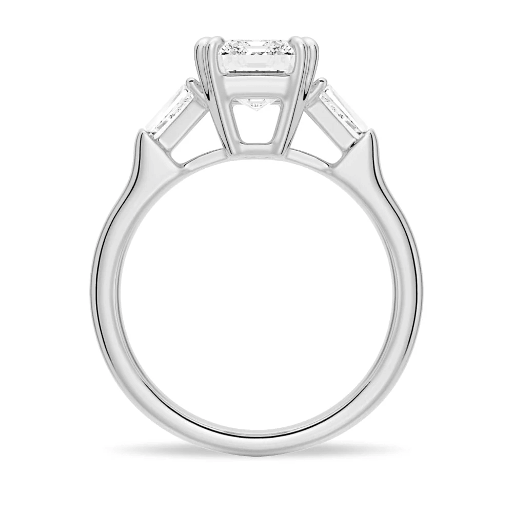 Emerald-Cut Moissanite Three-Stone Engagement Ring - Novelle Vow