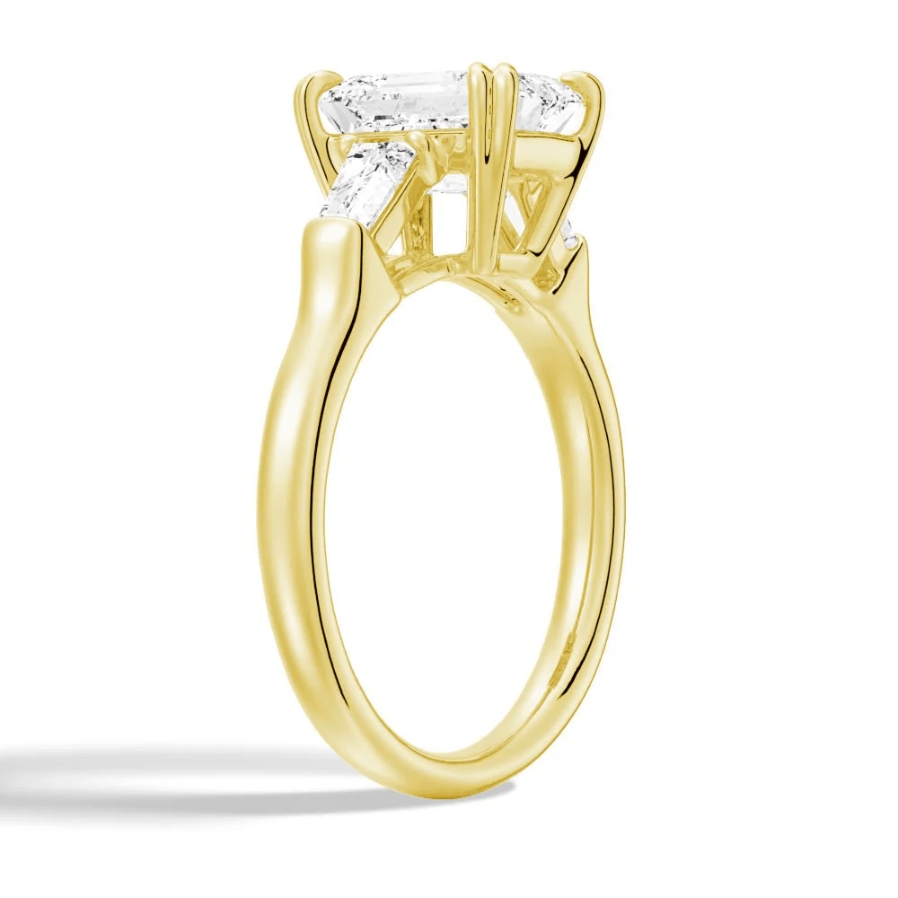 Emerald-Cut Moissanite Three-Stone Engagement Ring - Novelle Vow