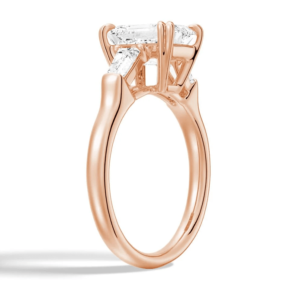 Emerald-Cut Moissanite Three-Stone Engagement Ring - Novelle Vow
