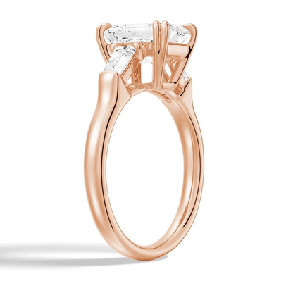 Emerald-Cut Moissanite Three-Stone Engagement Ring - Novelle Vow