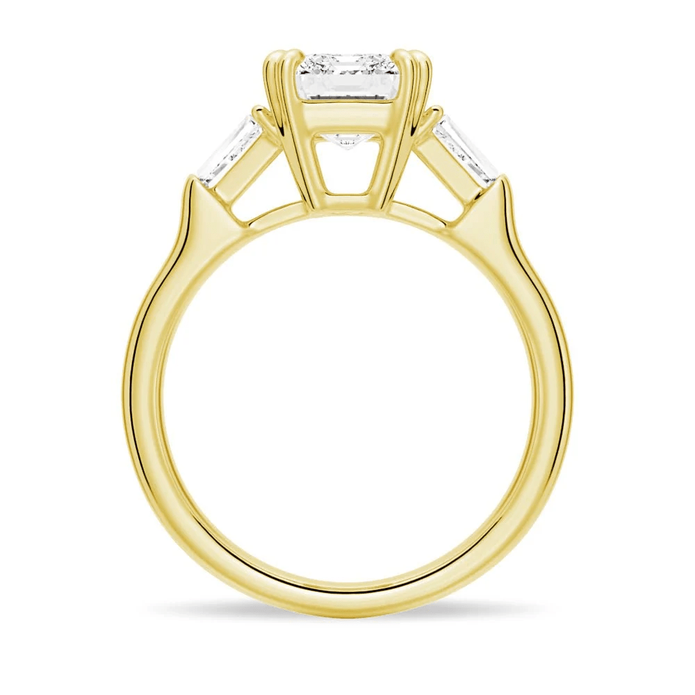 Emerald-Cut Moissanite Three-Stone Engagement Ring - Novelle Vow