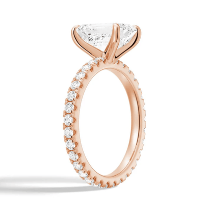 Emerald Cut Pavé Moissanite Engagement Ring - Novelle Vow