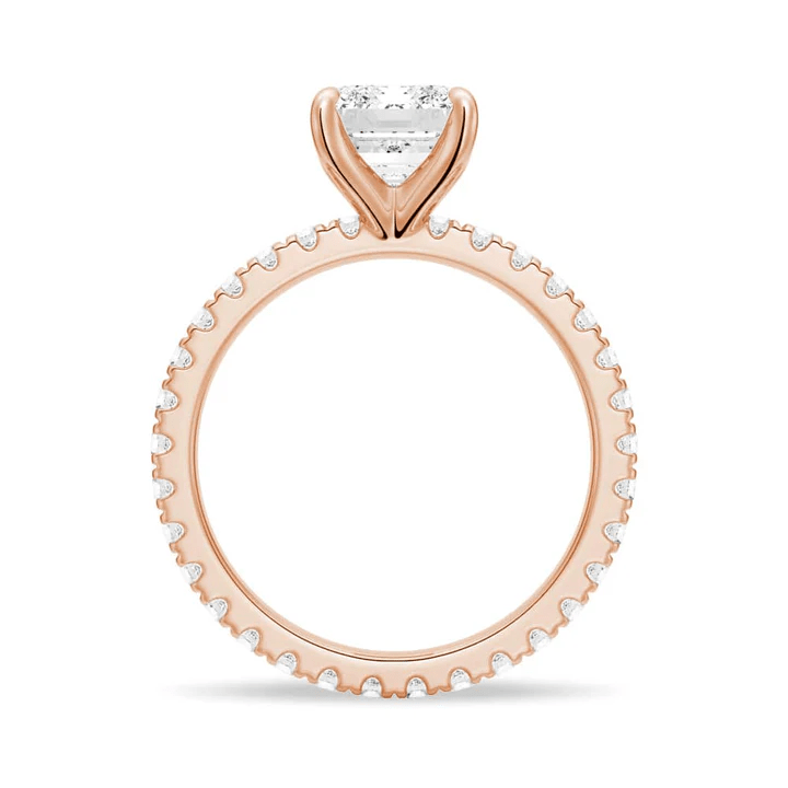 Emerald Cut Pavé Moissanite Engagement Ring - Novelle Vow