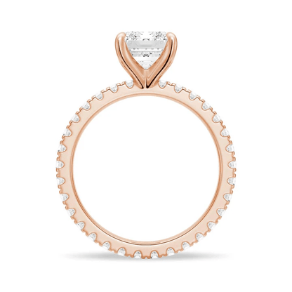 Emerald Cut Pavé Moissanite Engagement Ring - Novelle Vow
