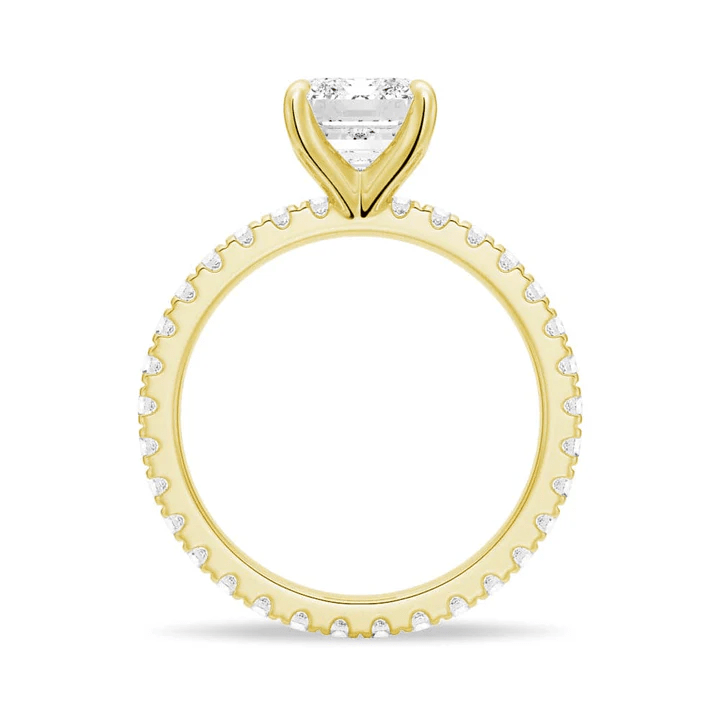 Emerald Cut Pavé Moissanite Engagement Ring - Novelle Vow