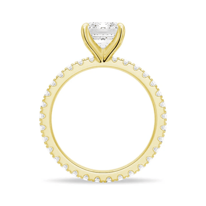 Emerald Cut Pavé Moissanite Engagement Ring - Novelle Vow