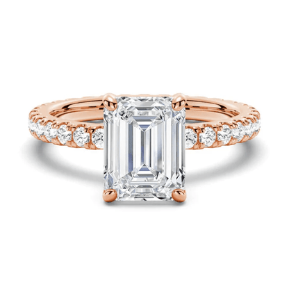Emerald Cut Pavé Moissanite Engagement Ring - Novelle Vow