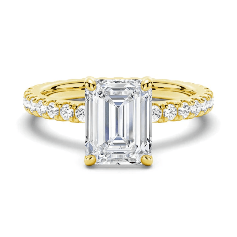 Emerald Cut Pavé Moissanite Engagement Ring - Novelle Vow