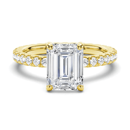 Emerald Cut Pavé Moissanite Engagement Ring - Novelle Vow