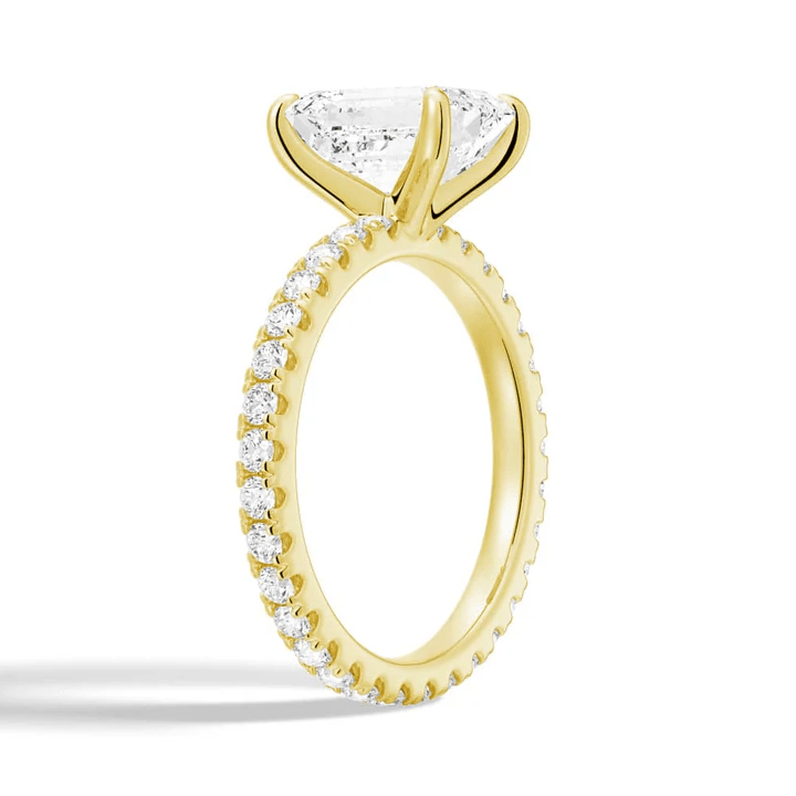 Emerald Cut Pavé Moissanite Engagement Ring - Novelle Vow