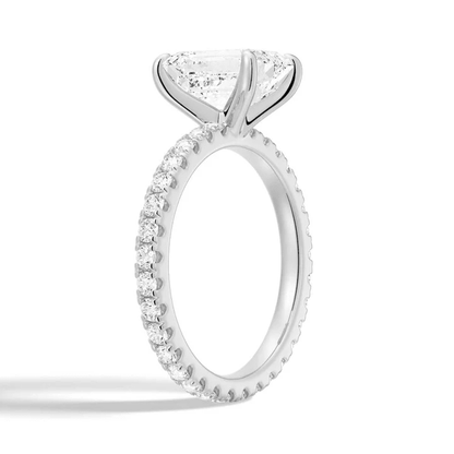 Emerald Cut Pavé Moissanite Engagement Ring - Novelle Vow