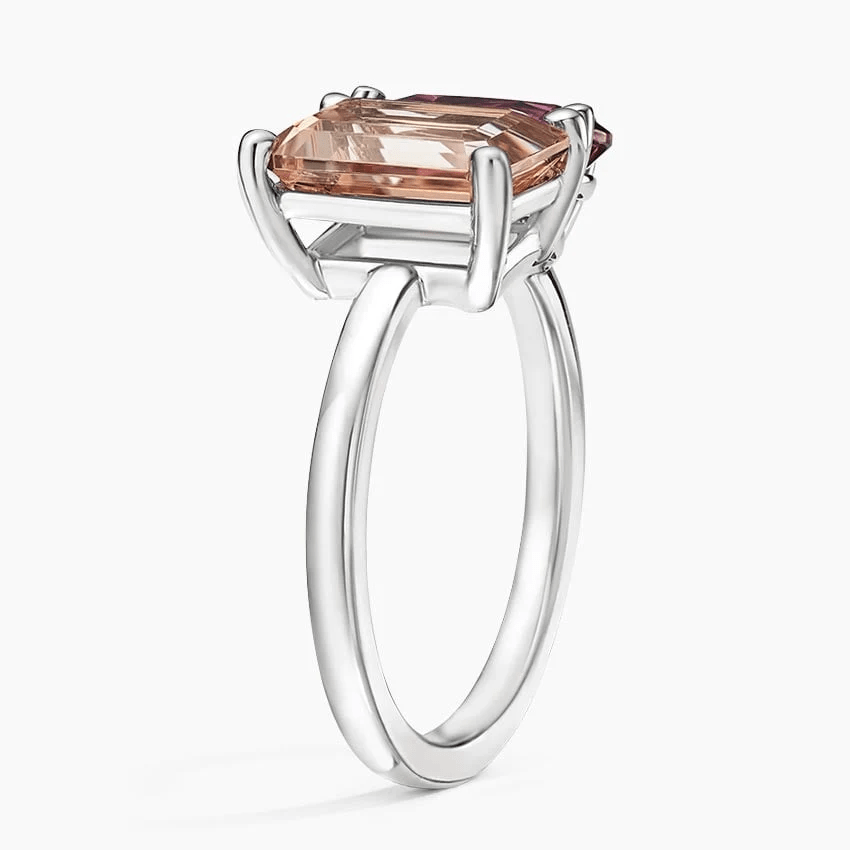 Emerald-Cut & Pear Toi et Moi Moissanite & Lab Alexandrite Ring - Novelle Vow