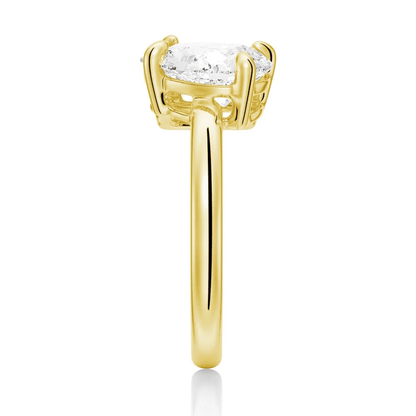 Emerald & Pear Cut Moissanite Toi et Moi Engagement Ring - Novelle Vow