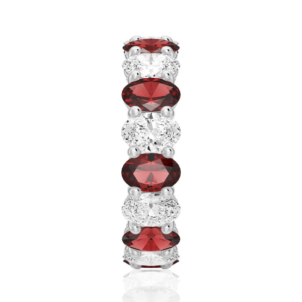 Oval-Cut Gemstone & White Sapphire Band