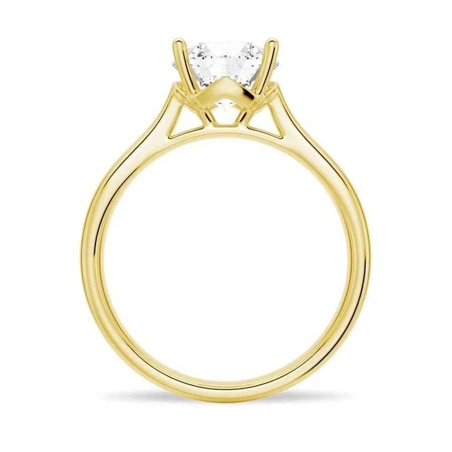 Classic Four-Prong Round Moissanite Solitaire Engagement Ring