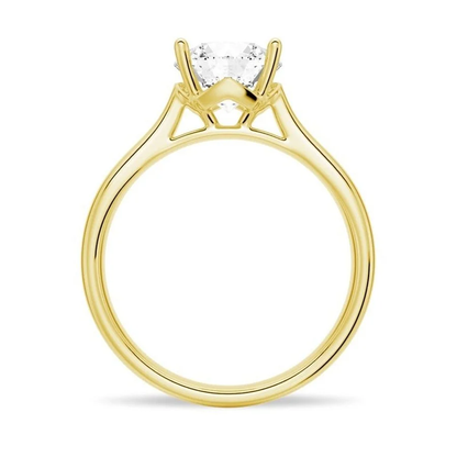 Classic Four-Prong Round Moissanite Solitaire Engagement Ring