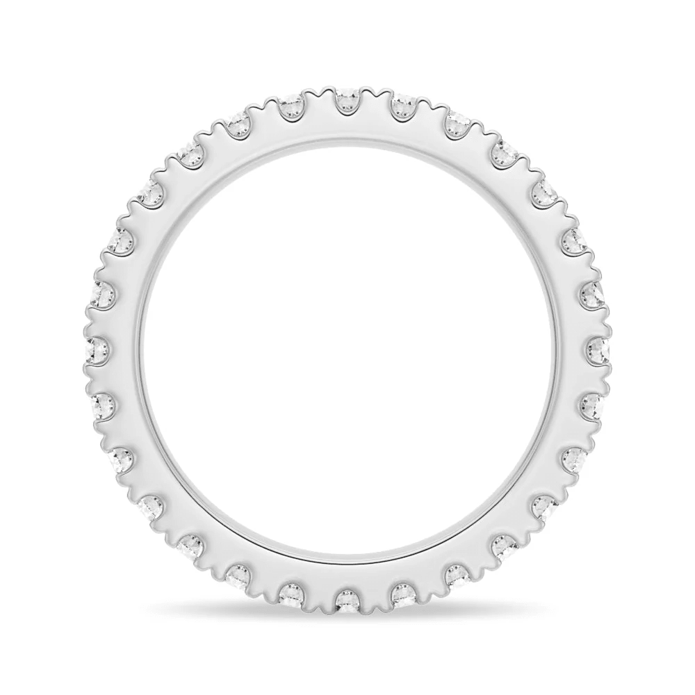 French Pavé Round Cut Moissanite Eternity Band - Novelle Vow