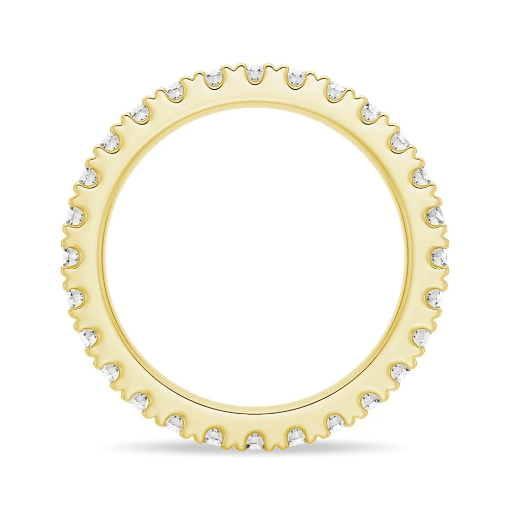 French Pavé Round Cut Moissanite Eternity Band - Novelle Vow