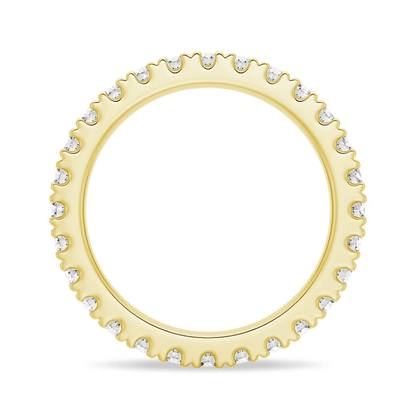French Pavé Round Cut Moissanite Eternity Band - Novelle Vow