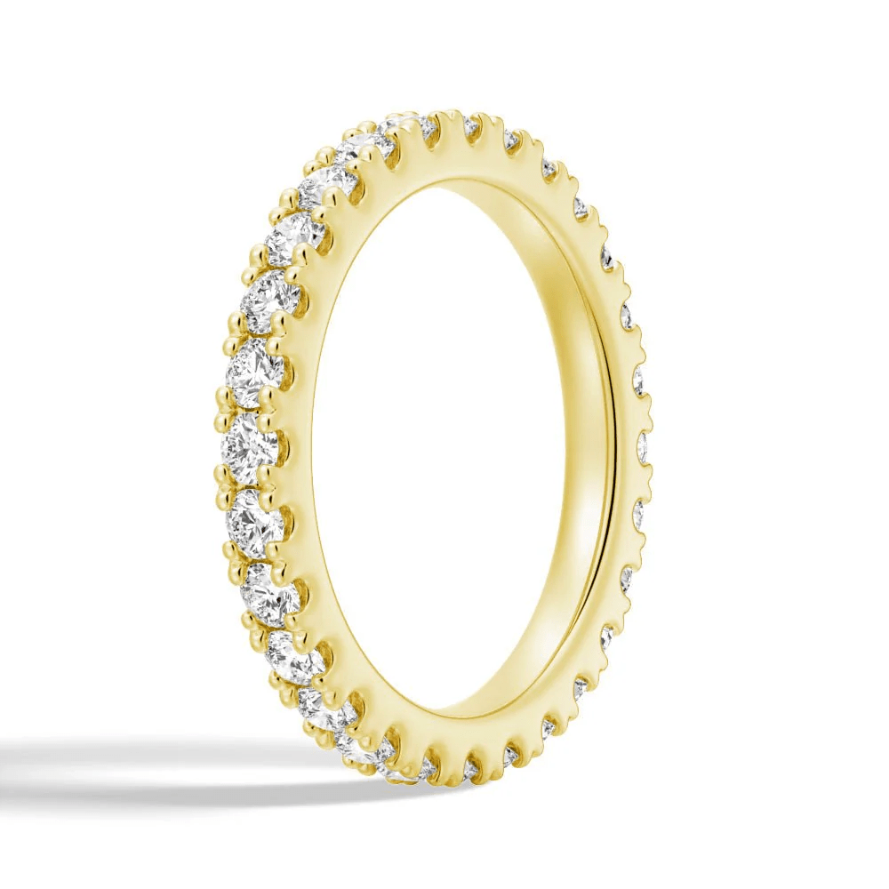 French Pavé Round Cut Moissanite Eternity Band - Novelle Vow