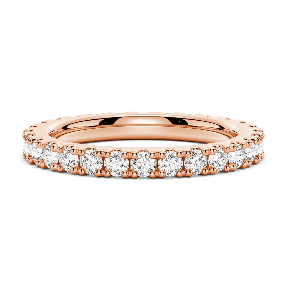 French Pavé Round Cut Moissanite Eternity Band - Novelle Vow