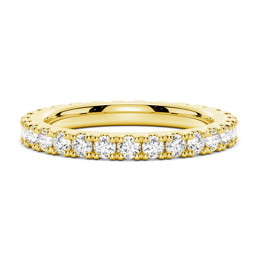 French Pavé Round Cut Moissanite Eternity Band - Novelle Vow