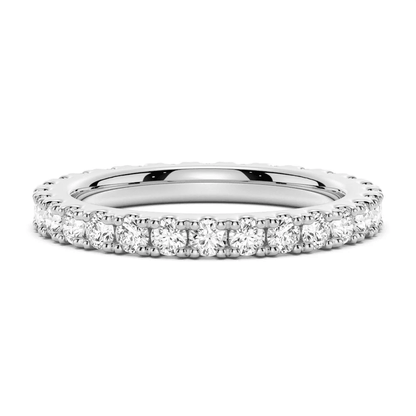 French Pavé Round Cut Moissanite Eternity Band - Novelle Vow