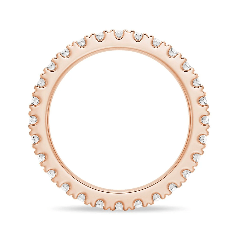 French Pavé Round Cut Moissanite Eternity Band - Novelle Vow
